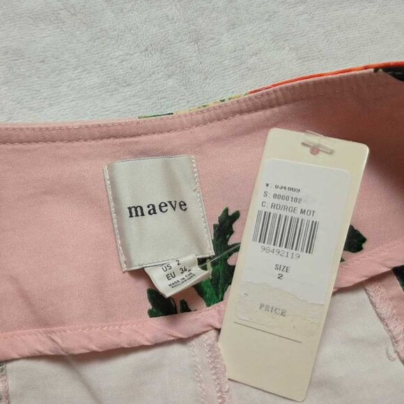 New 2 Maeve Anthropologie garden vegetable high-rise printed crop wide-leg pants - Picture 6 of 11